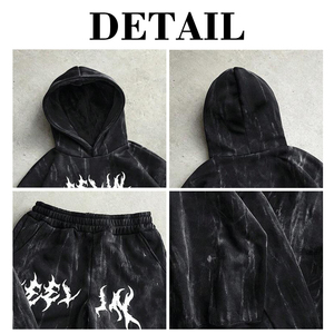 Ensemble sweat à capuche et pantalon de survêtement pour homme KIingSen OEM, en tissu éponge de haute qualité, 100% coton respirant, imprimé en sérigraphie - Product Image 6