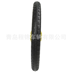 Pneus sans air en mousse PU jaunes Cheng Jin Vehicles 20x1,95 pouces pour chariots à main - Product Image 5
