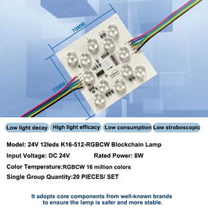 Conservación de energía Iluminación interior Decoración 12 cuentas Control inteligente Gradiente Intermitente Módulo Lámpara Blockchain - Product Image 3