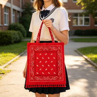 Sac fourre-tout de plage et de shopping réutilisable en coton, motif cachemire vintage, pour femme, en polyester, ouvert, idéal pour l'été et l'automne