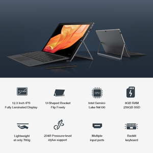 Tablettes CHUWI UBook <span class=keywords><strong>Pro</strong></span> 12,3 pouces 1920*1280 Win 10 Processeur Intel Gemini-Lake N4100 Quad Core 8 Go de RAM 256 Go de SSD <span class=keywords><strong>Tablette</strong></span> PC - Product Image 2