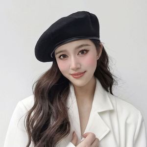 Women's New Adjustable Wool <b>Beret</b> Autumn Winter Fashion <b>Beret</b> Cap with PU Binding - Product Image 2