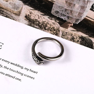 Soul Eater Matchstick Titanium Steel <b>Ring</b> Thin Simple Retro Women's <b>Ring</b> SA952 Gift Jewelry Letter Shape - Product Image 3