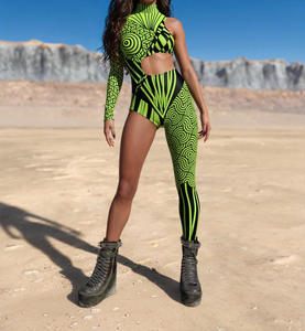 King Mcgreen Star Mujeres 3D Color Line Cosplay Body <span class=keywords><strong>Cyberpunk</strong></span> Body de un brazo Halloween Carnival Party Performance Costume - Product Image 4