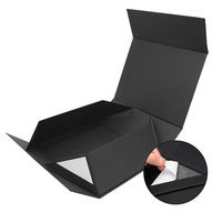 Boîte cadeau personnalisée en carton rigide noir de luxe recyclable A4 avec fermeture magnétique, emballage personnalisé avec logo