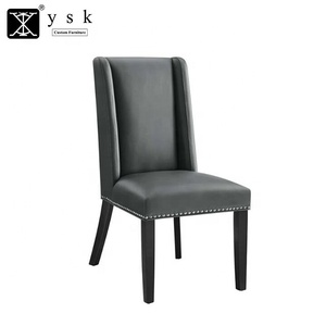 Hotel estilo francés <span class=keywords><strong>restaurante</strong></span> de madera silla tapizada de cuero negro sillas de comedor - Product Image 3