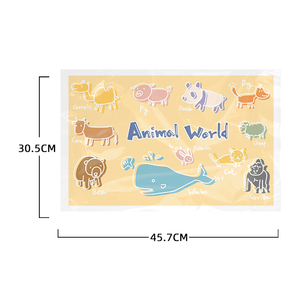 Napperon jetable pour bébé avec motif d'animaux mignons, imperméable et résistant à l'huile, napperon adhésif pour enfants, portable pour <span class=keywords><strong>les</strong></span> sorties - Product Image 6