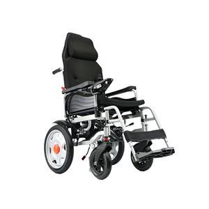 6 Km/H velocità 150kgs carico medico di viaggio portatile in acciaio pieghevole motorizzato sedia a rotelle con schienale alto - Product Image 6