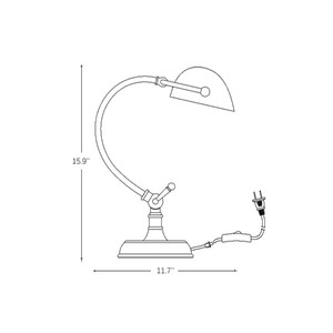 Lampe de bureau de banquier rétro en cuivre, style européen moderne, avec verre vert et métal laiton, pour chevet décoratif - Product Image 4