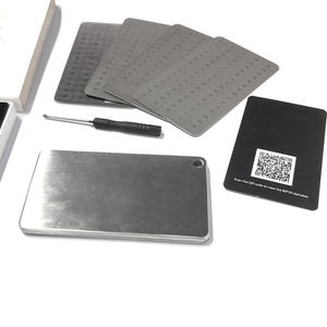 Logotipo personalizado Steel Seed <span class=keywords><strong>Crypto</strong></span> Wallet Almacenamiento de respaldo 24 palabras clave Frase Almacenamiento Compatible Metal Cold Hardware Wallet - Product Image 1