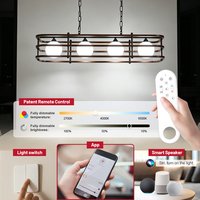 Lustre suspendu LED moderne et populaire, design contemporain, blanc chaud, pour salle à manger, cuisine, en fer et bois