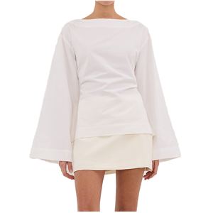 Camisetas de Verano 2025 para Mujer, Casuales, Transpirables, Holgadas, con Tiras, 100% Algodón, Blancas, Lisas, de Manga Larga, Alta Calidad - Product Image 4