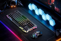 TFT ekran ile Hollow skeleton skeleton değiştirilebilir Tri modu kablosuz + kablolu + BT oyun şarj edilebilir mekanik klavye RGB