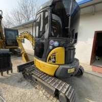 Excavatrice sur chenilles hydraulique Komatsu d'occasion PC35 MR-2 modèle 2016, prix bas, moteur, pompe, composants principaux inclus, puissance de creusement élevée