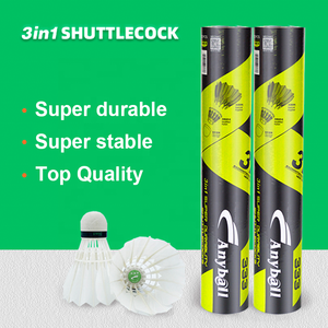 Venta caliente a estrenar diseño híbrido bádminton volante material <span class=keywords><strong>de</strong></span> ganso con cabeza <span class=keywords><strong>de</strong></span> <span class=keywords><strong>corcho</strong></span> herramienta <span class=keywords><strong>de</strong></span> entrenamiento popular mundial - Product Image 2
