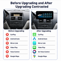 Estéreo para Auto de 10.25/12.3 Pulgadas para Mercedes-Benz Clase C W204 C204 NTG 4.5, con CarPlay Inalámbrico y Android Auto Multimedia