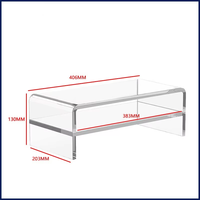 Support d'ordinateur transparent en acrylique sur pied, support de bureau en forme de U, étagère multifonctionnelle pour ordinateur portable, taille personnalisée