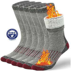 Calcetines de lana merino <span class=keywords><strong>para</strong></span> senderismo, calcetines <span class=keywords><strong>para</strong></span> clima frío, calcetines térmicos cálidos con cuello redondo <span class=keywords><strong>para</strong></span> invierno - Product Image 1
