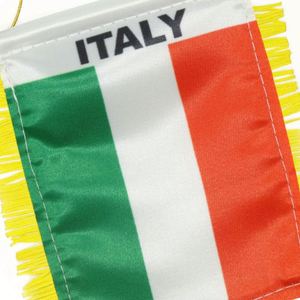 Custom Logo Italy Pennant Flag Digital Printed Polyester and <b>Plastic</b> for Car Rearview <b>Mirror</b> and Home Decoration - Product Image 2