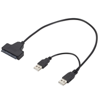 Adaptador de Cable para disco duro SATA SSD y HDD, 22 Pines, USB 2,0 a HDD de 2,5 pulgadas, 7 + 15 pines