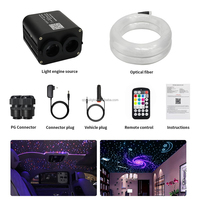 Lumière de voiture Twinkle Car Starry Sky Light, éclairage à fibres optiques pour la maison, lampe d'ambiance, contrôle musical, 4m fibres RGBW 20W, style automobile DIY