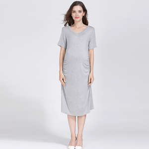 Emozioni mamme donne incinte vestono abiti maternali estivi a manica corta elasticizzati modali abiti di grandi dimensioni per donne <span class=keywords><strong>in</strong></span> <span class=keywords><strong>gravidanza</strong></span> - Product Image 5