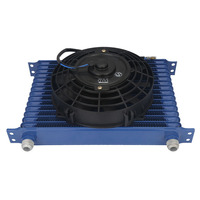 Type de confiance pour japon voiture course aluminium universel 15 rangées refroidisseur d'huile Kit unique AN10 et 8 ''radiateur électrique ventilateur mince