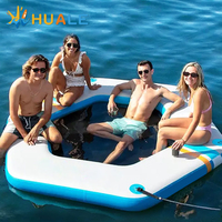 Plateforme de quai flottant gonflable pour bateaux et jet-skis, en technologie Drop Stitch, île flottante, quai aquatique, forme personnalisée, OEM