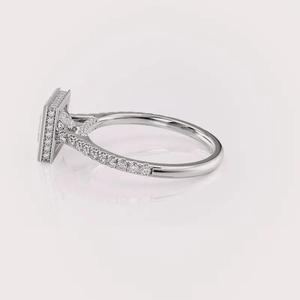 Custom Princess Cut Lab Grown Diamond Engagement <b>Ring</b> in 18K White <b>Gold</b> Bezel <b>Set</b> Rhodium Plated IGI Certified - Product Image 4