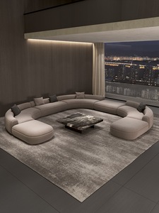 طقم غرفة معيشة فاخر مبطن، أريكة قطاعية فاخرة، أثاث صالة من فوشان، أرائك غرفة معيشة بأسلوب تقليدي - Product Image 2