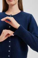 100% pur cachemire dames col rond à manches longues tricot court cardigan pull