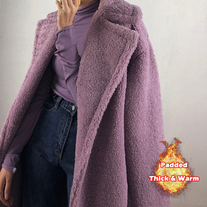Abrigo de invierno de talla grande para mujer, chaqueta gruesa y cálida, gabardina larga de lana de oveja - Product Image 4