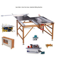 Ensemble de table de travail du bois 4 en 1, portable et pliable, scie à table coulissante, vente en gros d'usine, prix bas, avec chantourneuse et défonceuse