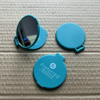 Miroir de maquillage rond en plastique personnalisé avec logo, miroir de poche personnalisé pour cadeau promotionnel
