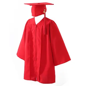 Hot selling fashion woven long sleeve children's graduation dress colorful primary school kindergarten graduation dress