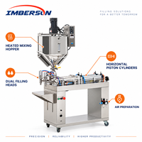 Machine de remplissage et de mélange pneumatique sur pied haute précision à chauffage intégré pour bouteilles en plastique/verre, sauces sucrées, sauces chili, sauces arachides