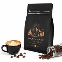 Sacs à café personnalisés imprimés avec valve et fermeture éclair |   Pochettes plates en aluminium de 8 oz pour l'emballage du café et des aliments