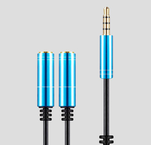 4 poli di metallo In lega di Alluminio 1 maschio a 2 femmina audio microfono splitter <span class=keywords><strong>Jack</strong></span> Da 3.5mm <span class=keywords><strong>aux</strong></span> Audio Splitter adapter - Product Image 3