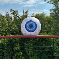 Paire de yeux géants gonflables Longgang en PVC bleus, yeux de monstre suspendus pour décoration extérieure d'Halloween