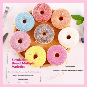 Jouet Squishy en PU à Rebond Lent, 6 cm, en Forme de Donut et de Pain, pour Filles et Garçons, Pendentif, Porte-clés, Autocollant de Réfrigérateur, à Pincer - Product Image 2