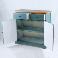 Table console d'entrée verte/armoire latérale meubles de salon meubles de maison moderne en bois massif avec 2 tiroirs et 2 portes