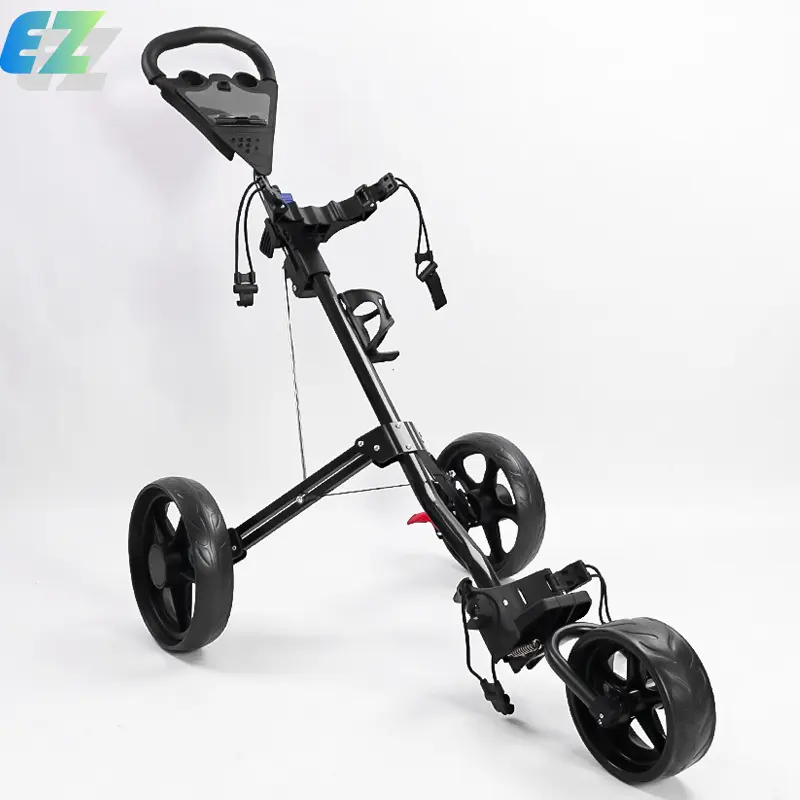 2023 chariot de golf pliable de chariot de poussée de main de golf simple de vente chaude pour l'entraînement et le match de golf