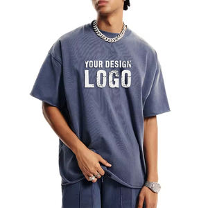 Camiseta Deportiva Holgada de Verano para Hombre, Estilo Vintage Lavado, con Logotipo Personalizado, Transpirable, Talla Grande - Product Image 1