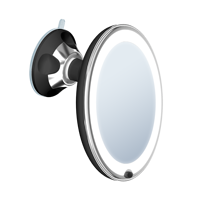 Miroir cosmétique rond à LED grossissant 10x, miroir de coiffeuse mural, ventouse, alimentation par piles AAA/USB-C pour salle de bain