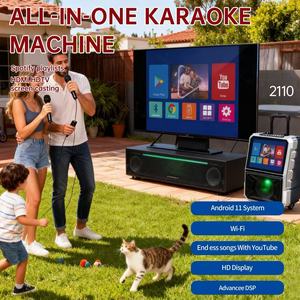 Haut-parleur karaoké portable 2110 40W avec écran de <span class=keywords><strong>14</strong></span>,<span class=keywords><strong>1</strong></span> <span class=keywords><strong>pouces</strong></span> et poignée pour système KTV domestique et utilisation <span class=keywords><strong>en</strong></span> extérieur, lumière RVB colorée - Product Image 6