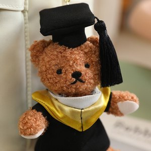 Regalo Significativo: Pequeño Oso de Peluche con Llavero de Toga de Graduación Colorida, Colgante de Peluche para Bolsos, para Amigos - Product Image 1