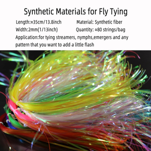 Fil Flashabou 2mm pour la pêche à la mouche, assortiment de fils plats scintillants Crystal Flash, matériel de montage de leurres pour la pêche à la mouche - Product Image 3