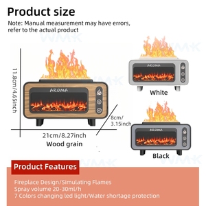 Touchable ngọn lửa hiệu ứng hương thơm Diffusor hộ gia đình sử dụng 230ml USB Retro lò sưởi đầy màu sắc ngọn lửa hương liệu tạo độ ẩm khuếch tán - Product Image 3