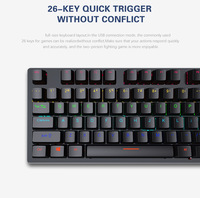 Hot Selling 87-Key RGB Illuminated Wired Mechanical Keyboard Injection Molded Keycap for Office ESports Green Axis Keyboard