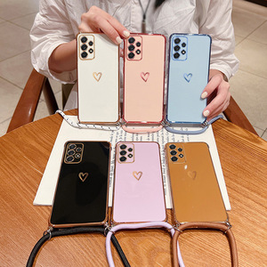 Étui de téléphone portable en gel de silicone antichoc avec motif de cœur à l'effigie d'animaux électroplaqués pour S25ULTRA A55 Modèle SXBB77 - Product Image 1